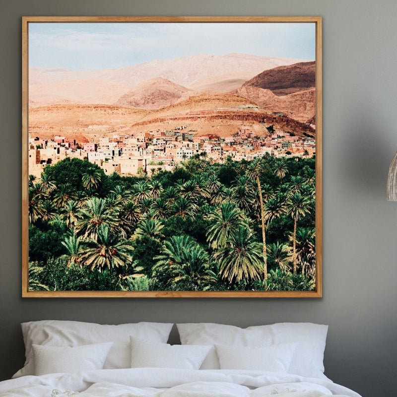 Moroccan Nights - Moroccan Village Desert Oasis Photographic Wall Art Print  Canvas - I Heart Wall Art