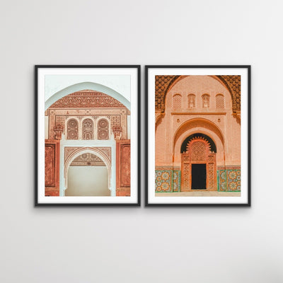 Morrocan Visions - Two Piece Photographic Morocco Mosaic Doorway Art Print Set Diptych - I Heart Wall Art