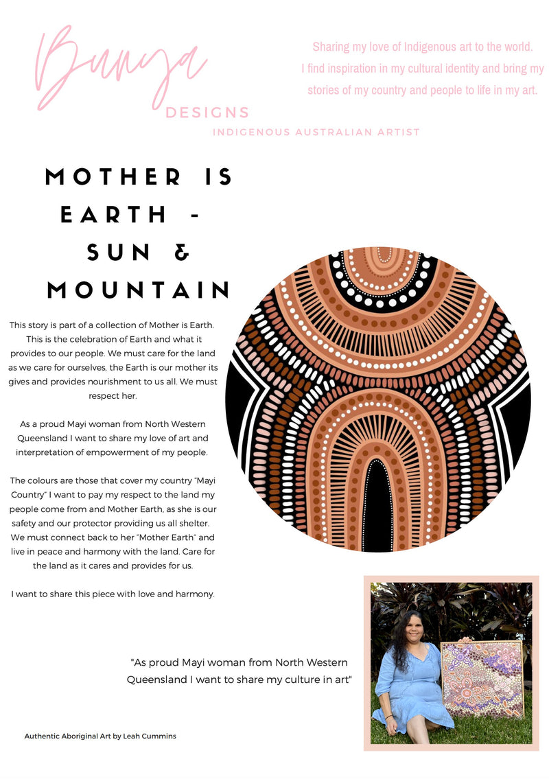 Mother Is Earth - Brown - Authentic Aboriginal Art By Leah Cummins I Heart Wall Art Australia 