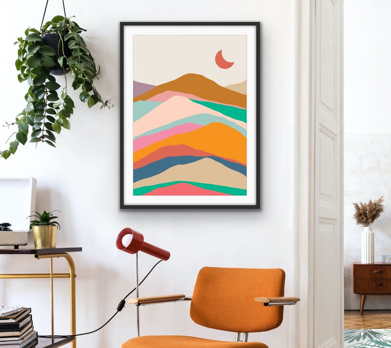 Mountain Pass - Colorful Geometric Print Display Two - I Heart Wall Art