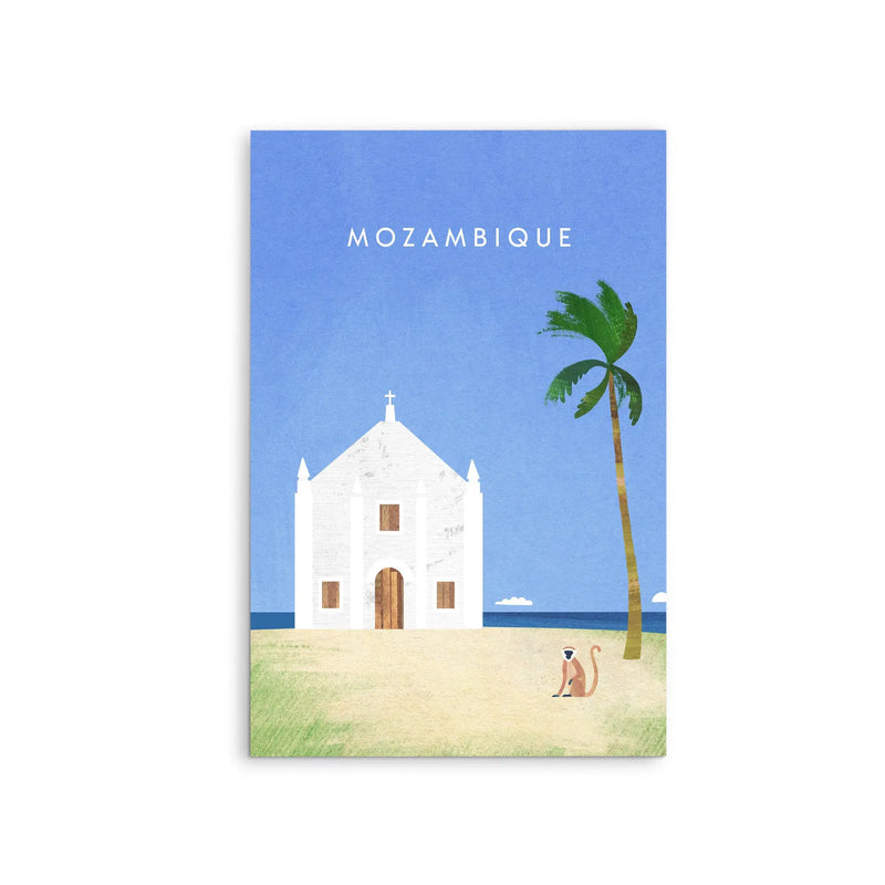 Mozambique by Henry Rivers - Stretched Canvas Print or Framed Fine Art Print - Artwork- Vintage Inspired Travel Poster I Heart Wall Art Australia 