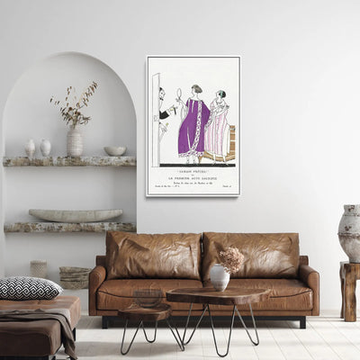 Never ready! or The first act sacrifices, home dresses, by Becker and son (1920) by Charles Martin - Stretched Canvas Print or Framed Fine Art Print - Artwork I Heart Wall Art Australia 