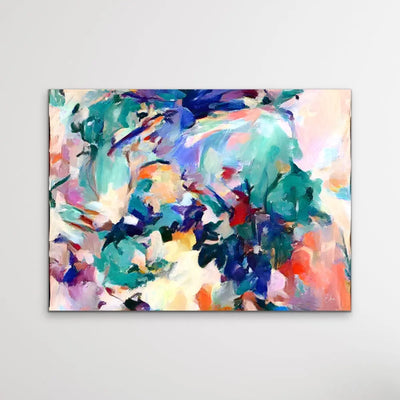 New Years Eve - Colourful Abstract Pink Blue Artwork Canvas Print by Edie Fogarty - I Heart Wall Art