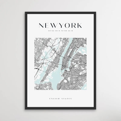 New York City Map - Heart, Square Or Round City Map I Heart Wall Art 