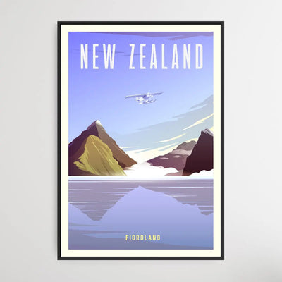 New Zealand - Vintage Style Travel Print - I Heart Wall Art