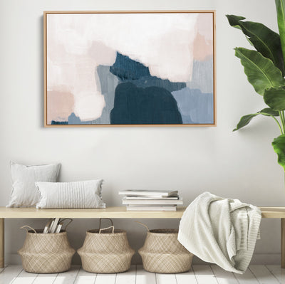 Oblivion- Scandi Style Pink Blue Abstract Painting As Art or Canvas Print - I Heart Wall Art
