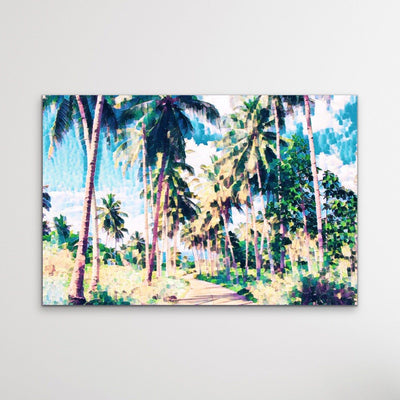 On The Island - Tropical Palm Tree Print Available On Canvas or Paper - I Heart Wall Art
