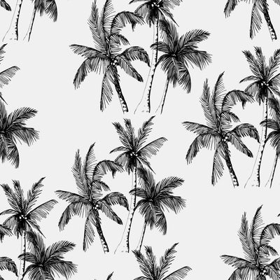 Palm Dreams in Black and White Wallpaper - White and Black Palm Tree Tropical Removable Peel and Stick or Soak and Stick Wallpaper I Heart Wall Art Australia 