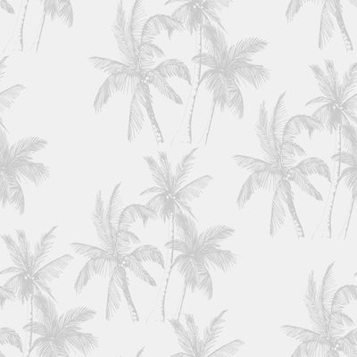 Palm Dreams in White and Grey Wallpaper - White and Light Grey Palm Tree Tropical Removable Peel and Stick or Soak and Stick Wallpaper I Heart Wall Art Australia 
