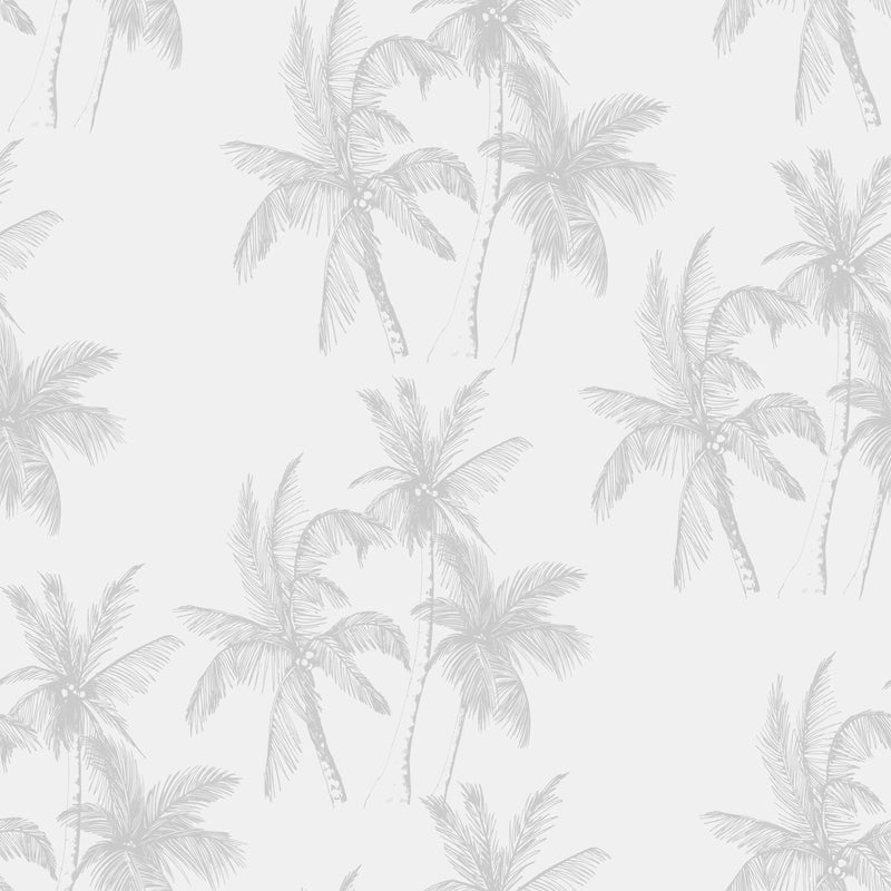 Palm Dreams in White and Grey Wallpaper - White and Light Grey Palm Tree Tropical Removable Peel and Stick or Soak and Stick Wallpaper I Heart Wall Art Australia 