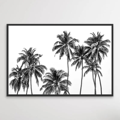 Palm Silhouette - Black and Pastel Palm Tree Photographic Print - I Heart Wall Art