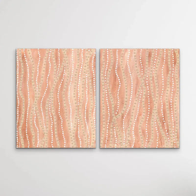 Paperbark - Two Piece Aboriginal Art Print Set by Holly Stowers - Canvas or Art Print Dot Paintings I Heart Wall Art Australia 
