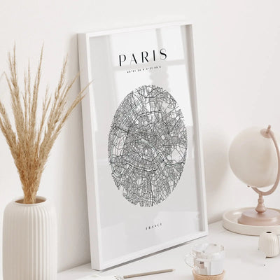 Paris City Map - Heart, Square Or Round City Map I Heart Wall Art 