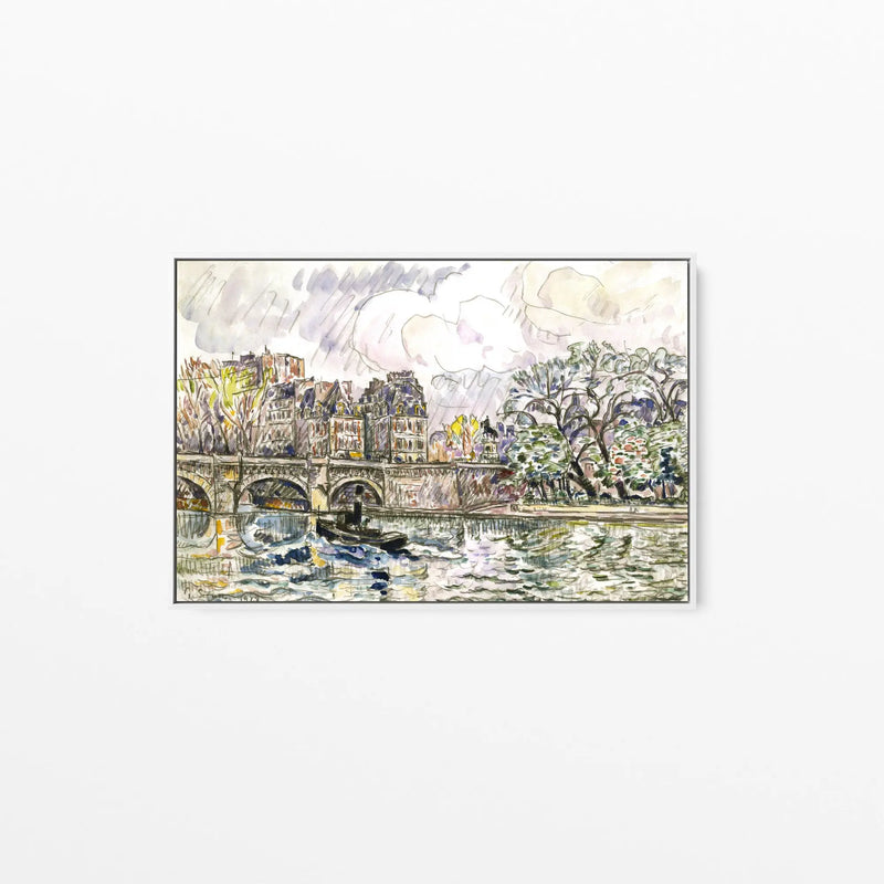 Paris Le Place Dauphine by Paul Signac - Stretched Canvas Print or Framed Fine Art Print - Artwork I Heart Wall Art Australia 