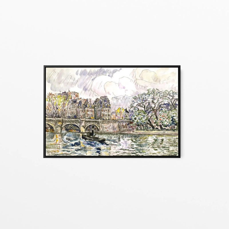 Paris Le Place Dauphine by Paul Signac - Stretched Canvas Print or Framed Fine Art Print - Artwork I Heart Wall Art Australia 