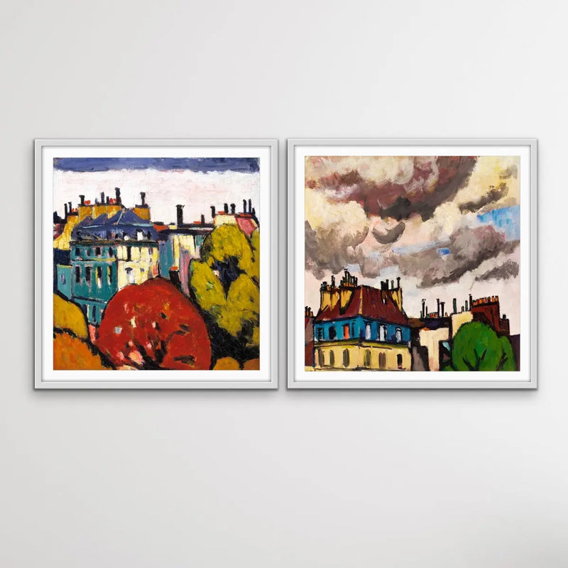 Paris Rooftops 1910-1914 - Set Of Prints of Original Paintings By Henry Lyman Sayen - I Heart Wall Art
