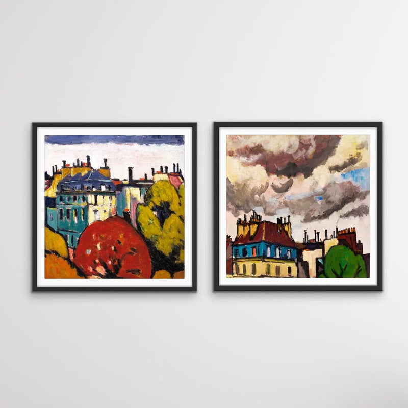 Paris Rooftops 1910-1914 - Set Of Prints of Original Paintings By Henry Lyman Sayen - I Heart Wall Art