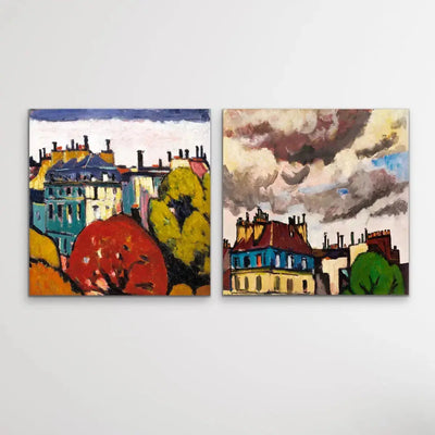 Paris Rooftops 1910-1914 - Set Of Prints of Original Paintings By Henry Lyman Sayen - I Heart Wall Art