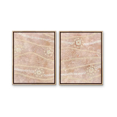 Passing Through- Two Piece Aboriginal Art Print Set by Holly Stowers - Canvas or Art Print Dot Paintings I Heart Wall Art Australia 