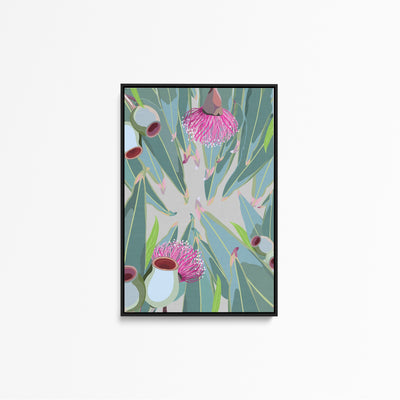 Peek Eucalyptus - Green and Grey Australian Nature Gum Leaf Blossom Print on Canvas or Paper - Nature Wall Art - I Heart Wall Art