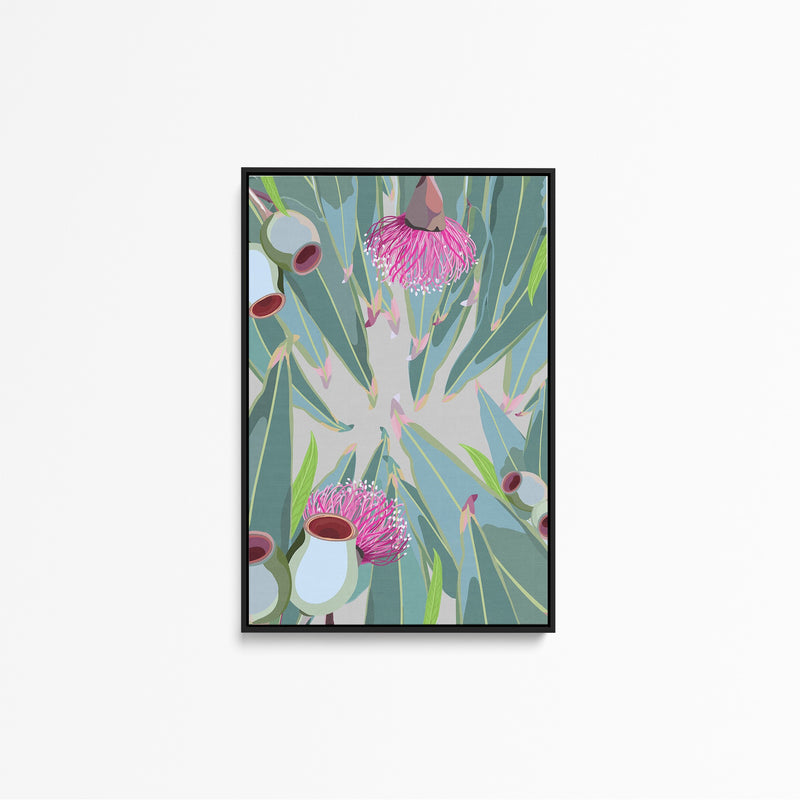 Peek Eucalyptus - Green and Grey Australian Nature Gum Leaf Blossom Print on Canvas or Paper - Nature Wall Art - I Heart Wall Art