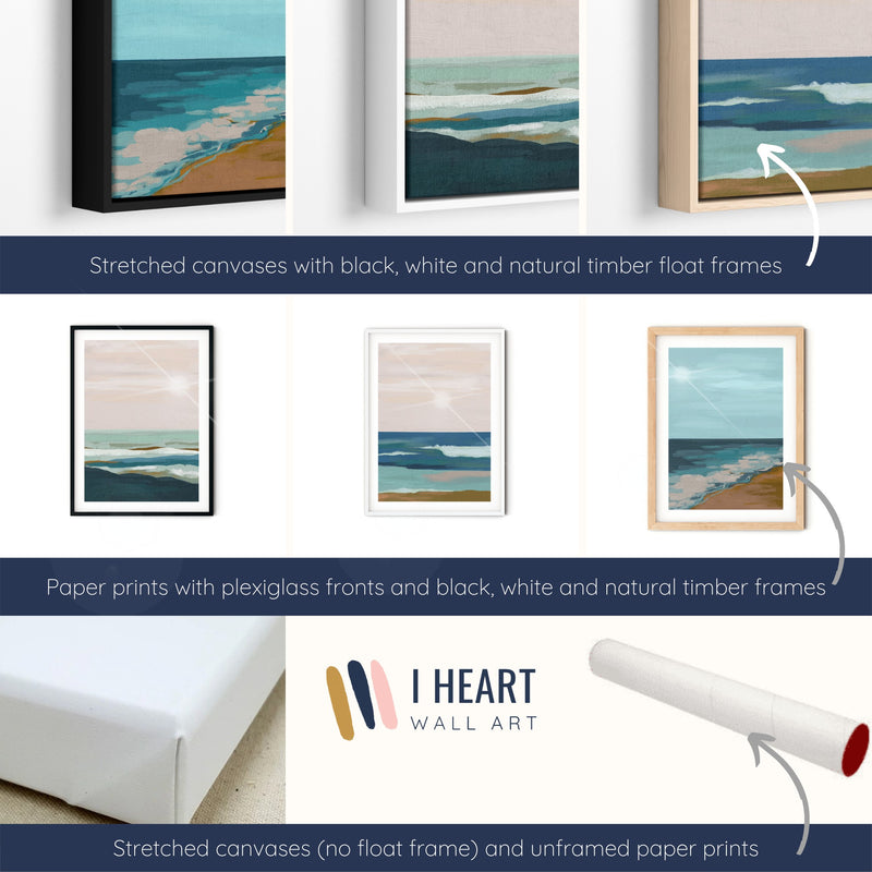 Pelican Squabble - Hamptons Framed Canvas Print Wall Art Print - I Heart Wall Art