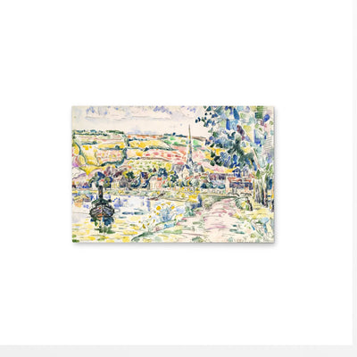 Petit Andely-The River Bank by Paul Signac- Stretched Canvas Print or Framed Fine Art Print - Artwork I Heart Wall Art Australia 