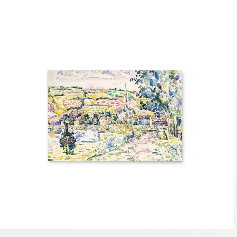 Petit Andely-The River Bank by Paul Signac- Stretched Canvas Print or Framed Fine Art Print - Artwork I Heart Wall Art Australia 