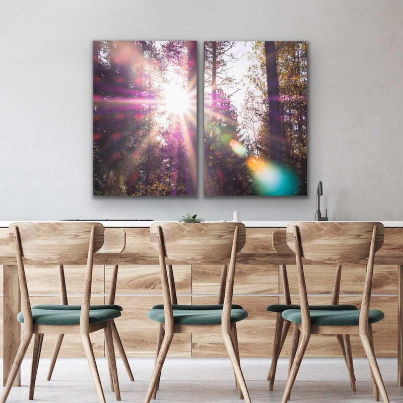 Pink Flare - Two Piece Pink Bokeh Lensflare Wall Art Prints - I Heart Wall Art