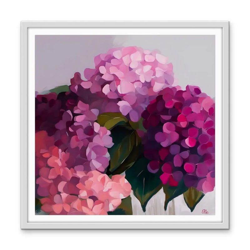 Pink Hydrangeas- Stretched Canvas Canvas Print or Framed Art Print I Heart Wall Art Australia 