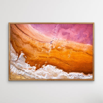 Pink Lake-  Photographic Print Of Pink and Orange Lake Nature Stretched Canvas Wall Art Print - I Heart Wall Art