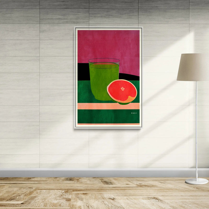Pink, Little Grapefruit by Bo Anderson - Stretched Canvas Print or Framed Fine Art Print - Artwork I Heart Wall Art Australia 