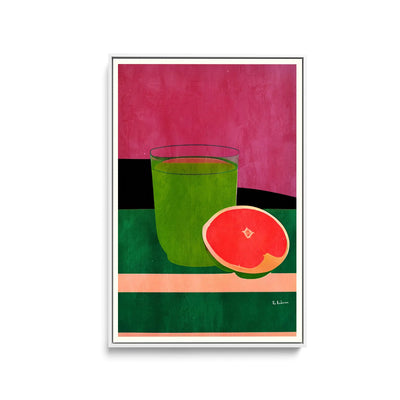 Pink, Little Grapefruit by Bo Anderson - Stretched Canvas Print or Framed Fine Art Print - Artwork I Heart Wall Art Australia 