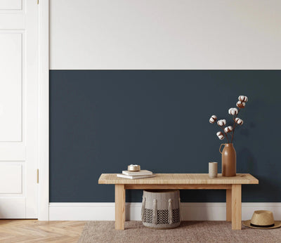 Plain Colour Wallpaper In Dark Storm (Blue) - Peel and Stick and Soak and Stick Wallpaper I Heart Wall Art Australia 