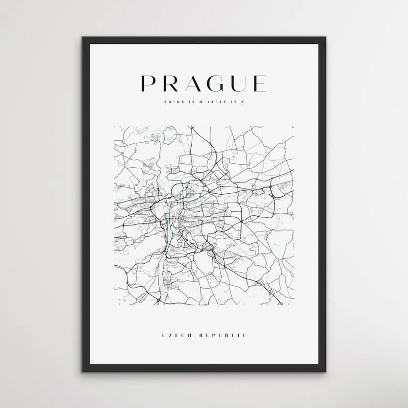 Prague City Map - Heart, Square Or Round City Map I Heart Wall Art 