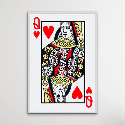 Queen Of Hearts - Playing Card Inspired Print - I Heart Wall Art