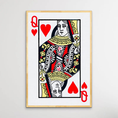 Queen Of Hearts - Playing Card Inspired Print - I Heart Wall Art