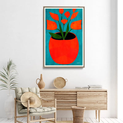 Red Blossoms by Bo Anderson - Stretched Canvas Print or Framed Fine Art Print - Artwork I Heart Wall Art Australia 