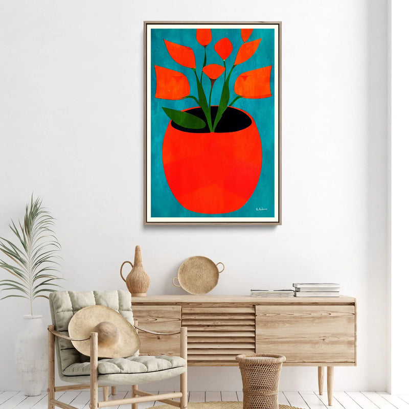 Red Blossoms by Bo Anderson - Stretched Canvas Print or Framed Fine Art Print - Artwork I Heart Wall Art Australia 