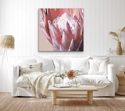 Remember Me - Pink Protea Floral Print Artwork On Paper Or Canvas - I Heart Wall Art