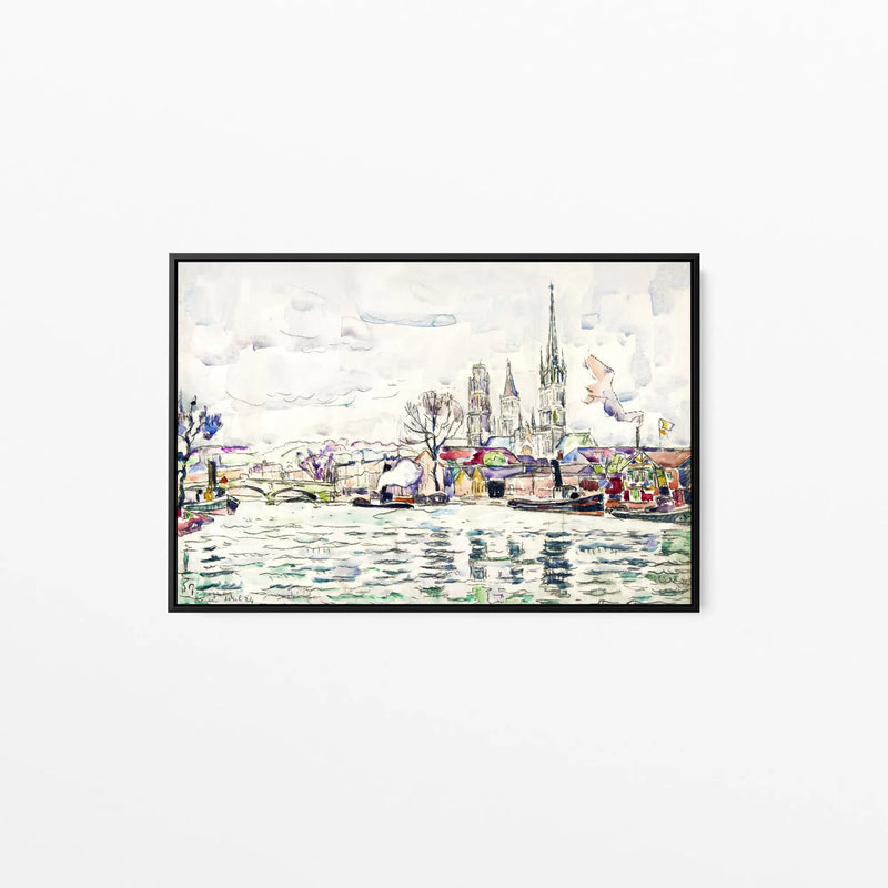 River scene Rouen by Paul Signac - Stretched Canvas Print or Framed Fine Art Print - Artwork I Heart Wall Art Australia 