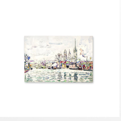 River scene Rouen by Paul Signac - Stretched Canvas Print or Framed Fine Art Print - Artwork I Heart Wall Art Australia 