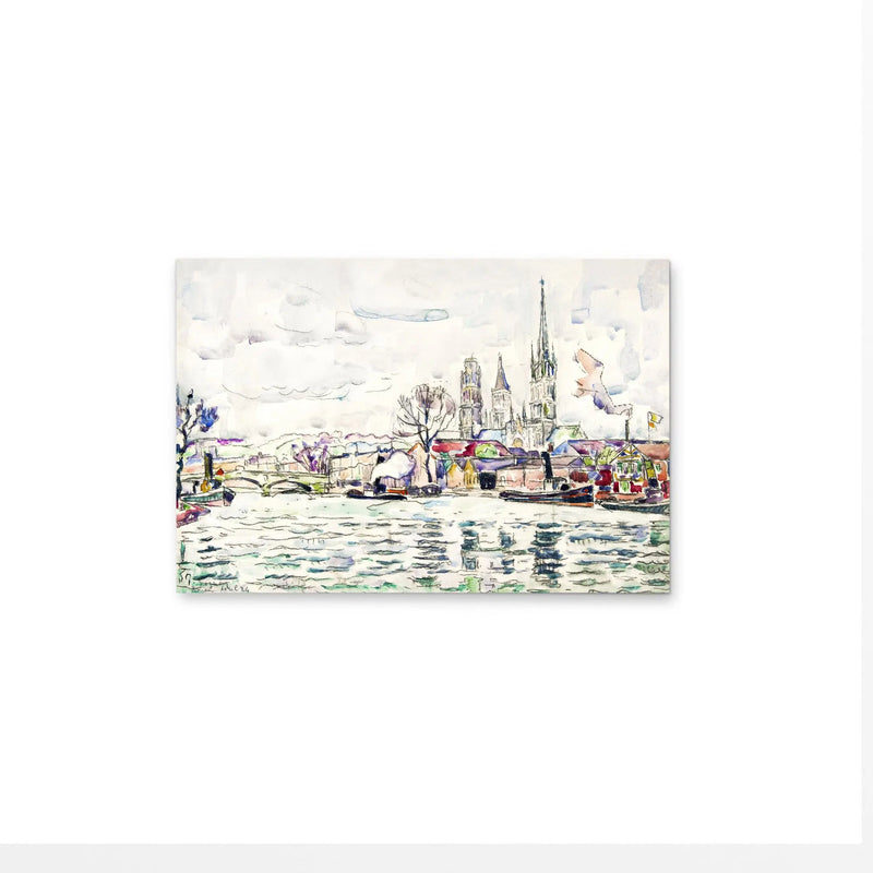 River scene Rouen by Paul Signac - Stretched Canvas Print or Framed Fine Art Print - Artwork I Heart Wall Art Australia 