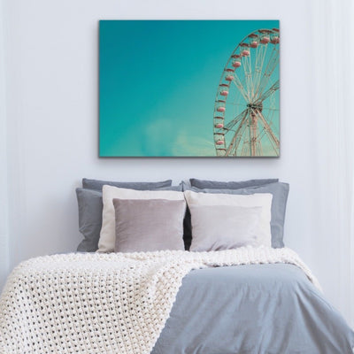 Round And Round - Vintage Ferris Wheel Framed Canvas Wall Art - I Heart Wall Art