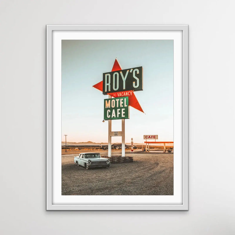 Roys Motel - Vintage Mid Century Retro Route 66 Photographic Print - I Heart Wall Art