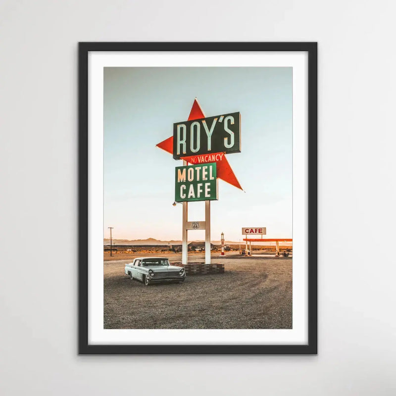Roys Motel - Vintage Mid Century Retro Route 66 Photographic Print - I Heart Wall Art