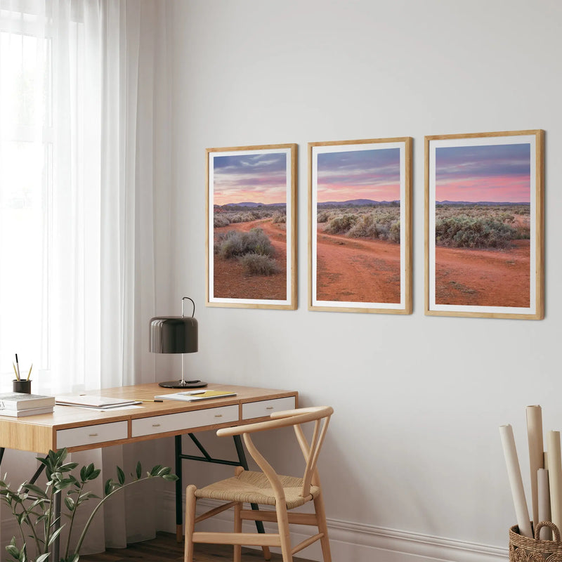 Salt Bush- Three Piece Australian Landscape (Outback) Print Set - I Heart Wall Art