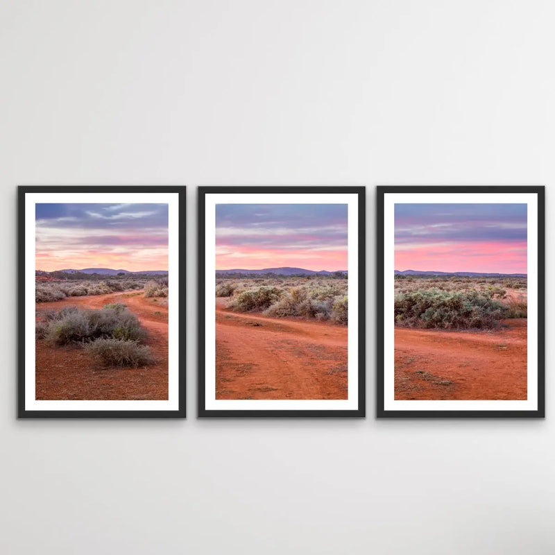Salt Bush- Three Piece Australian Landscape (Outback) Print Set - I Heart Wall Art