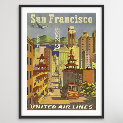 San Fransisco Streets Vintage Travel Poster - I Heart Wall Art