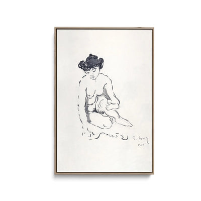 Seated Nude Woman by Paul Signac -  Stretched Canvas Print or Framed Fine Art Print I Heart Wall Art Australia 
